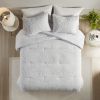 3 Piece Tufted Woven Medallion Comforter Set, Full/Queen