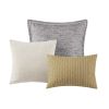 Oversized Chenille Jacquard Striped Comforter Set with Euro Shams and Throw Pillows, Full/Queen size