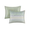 5 Piece Seersucker Comforter Set with Throw Pillows, King/Cal. King