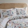 4 Piece Floral Comforter Set with Throw Pillow, Full/Queen