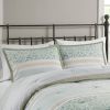 5 Piece Seersucker Comforter Set with Throw Pillows, King/Cal. King